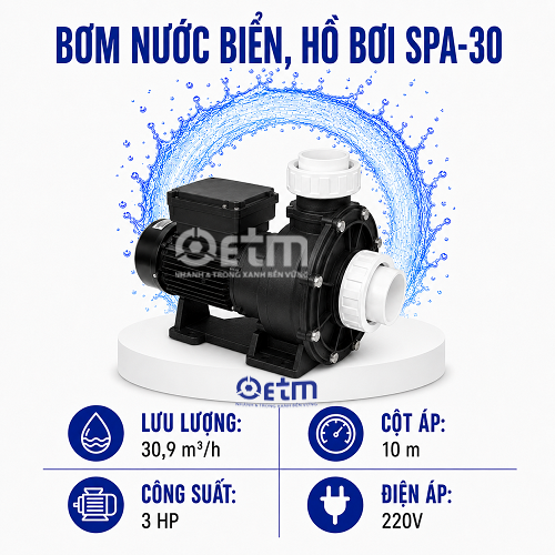 BƠM NƯỚC BIỂN, HỒ BƠI SPA-30